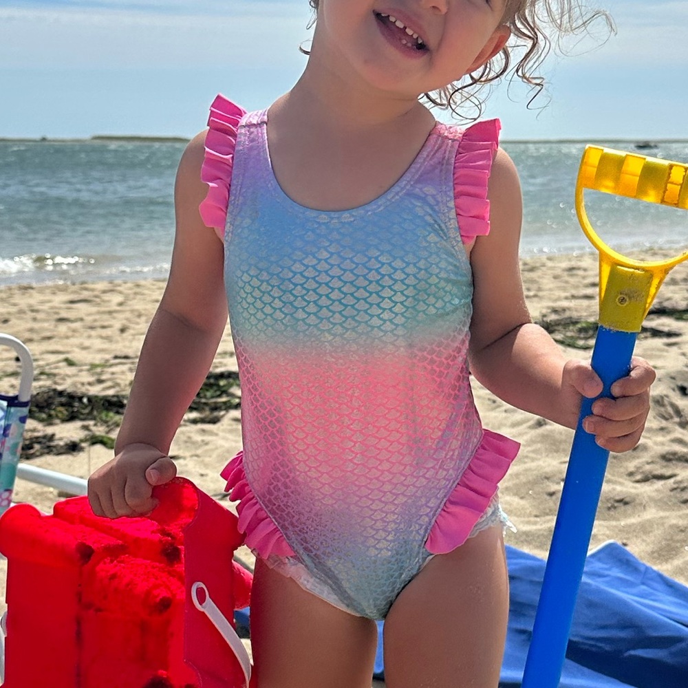 Mermaid shimmer toddler girl swimsuit
